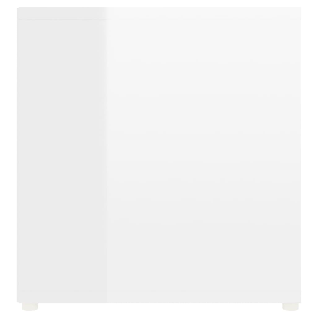 vidaXL TV plaukti, 3 gab., spīdīgi balti, 107x35x37 cm, skaidu plāksne