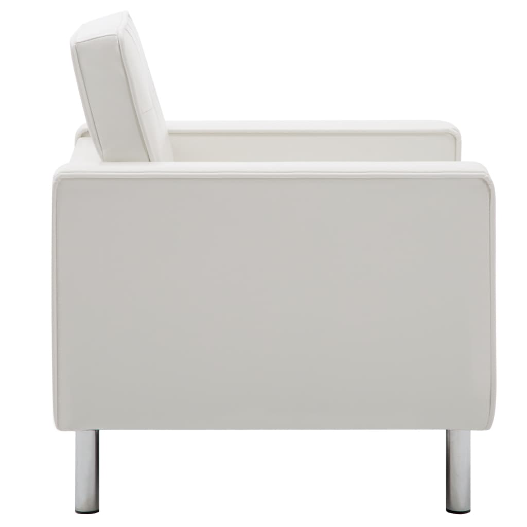 vidaXL atpūtas krēsls, balta mākslīgā āda