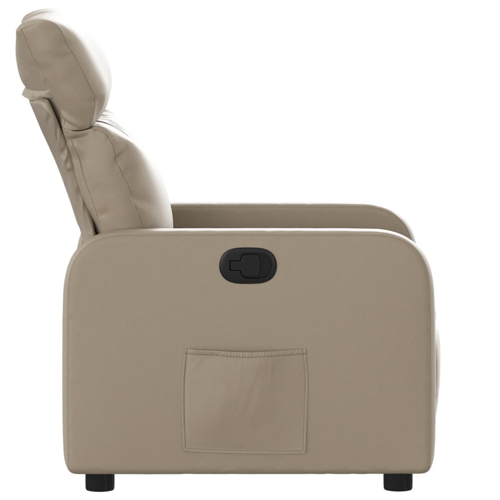 vidaXL atpūtas krēsls, atgāžams, kapučīno krāsas mākslīgā āda