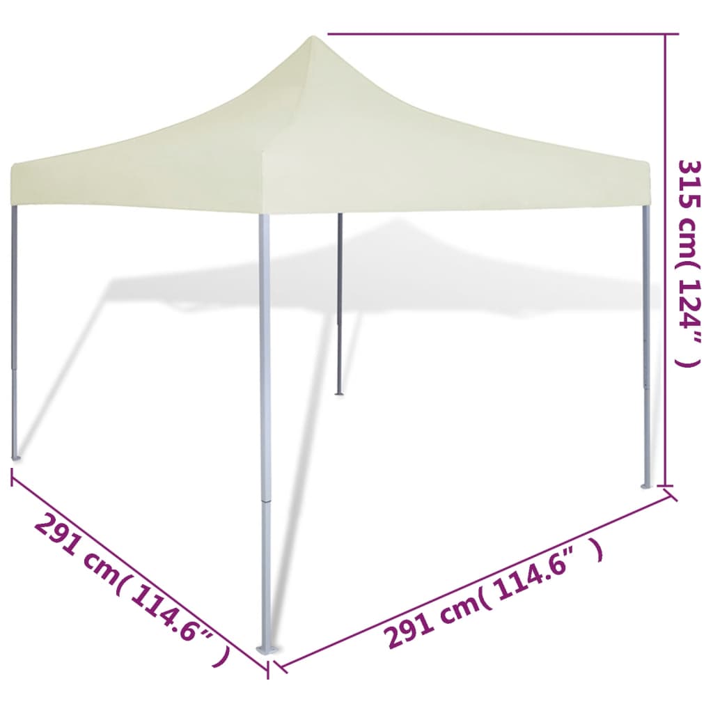 vidaXL saliekama telts, krēmkrāsā, 3x3 m