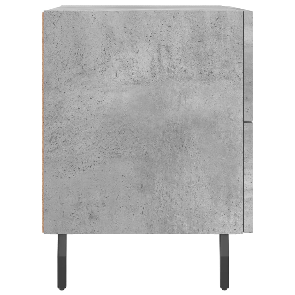 vidaXL naktsskapītis, betona pelēks, 40x35x47,5 cm, inženierijas koks