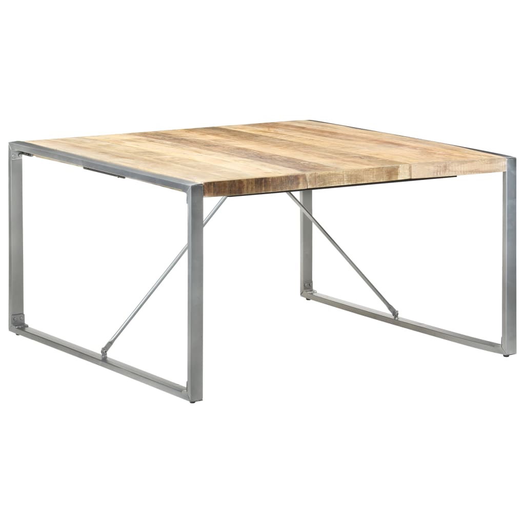 vidaXL virtuves galds, 140x140x75 cm, neapstrādāts mango koks
