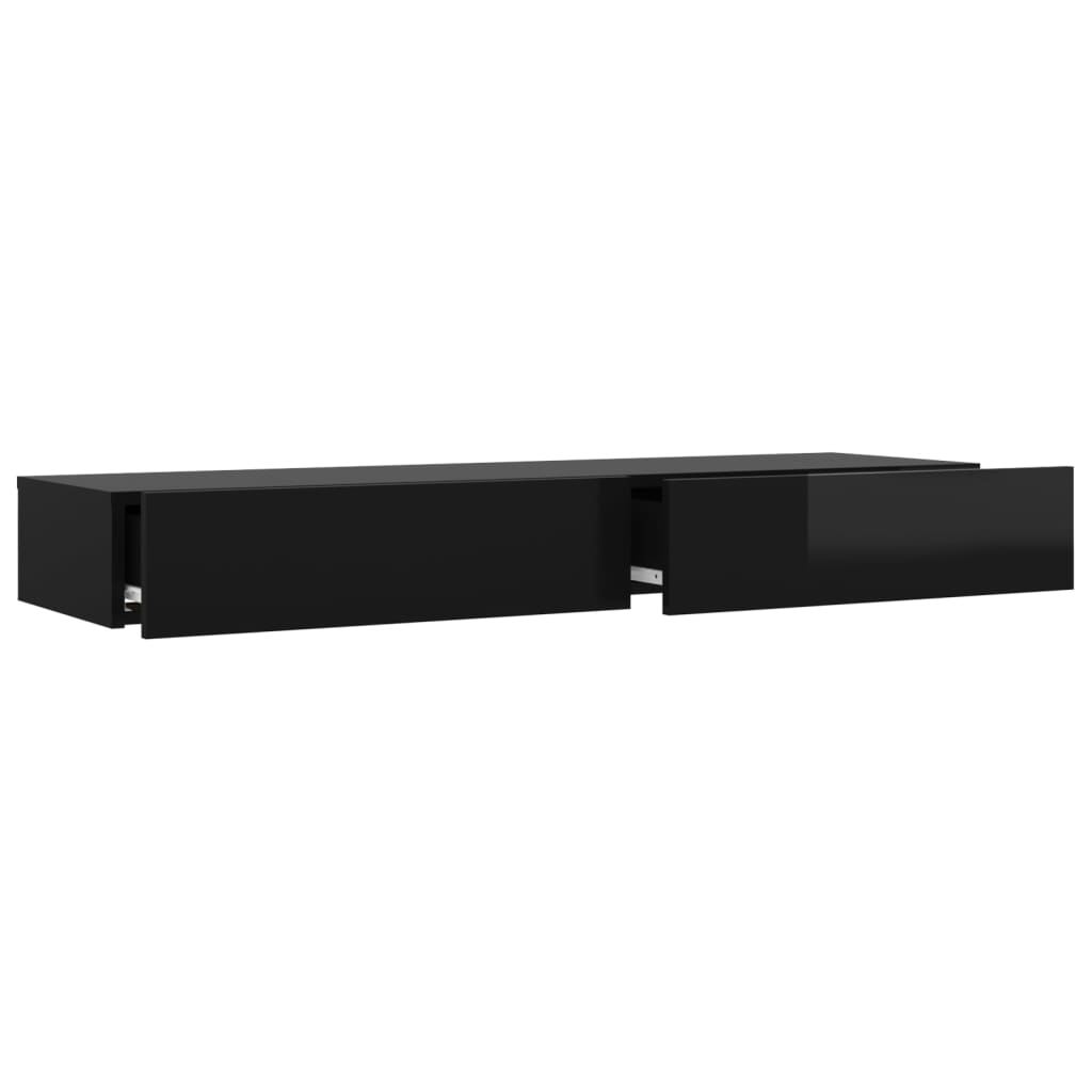 vidaXL TV galdiņš ar LED lampiņām, spīdīgi melns, 120x35x15,5 cm