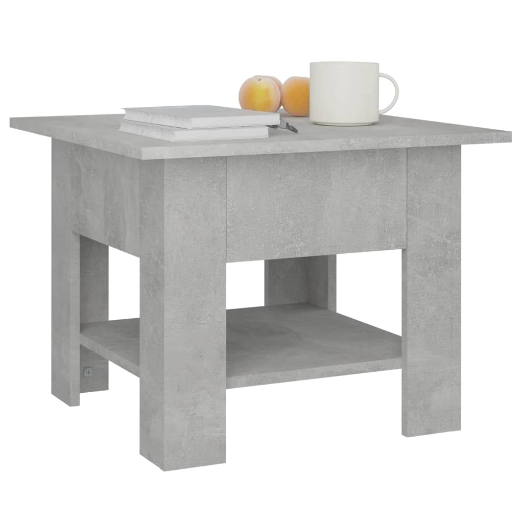 vidaXL kafijas galdiņš, betona pelēks, 55x55x42 cm, skaidu plāksne