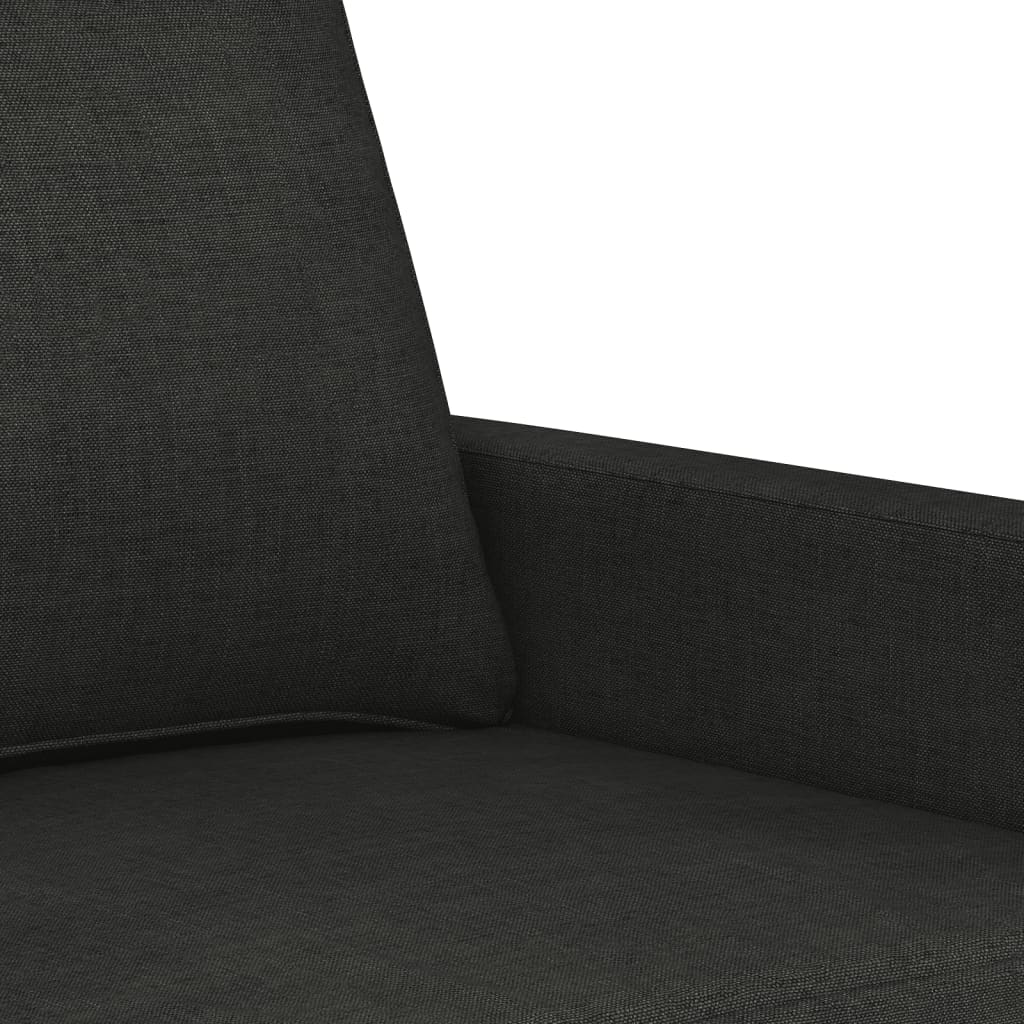 vidaXL trīsvietīgs dīvāns, melns audums, 180 cm