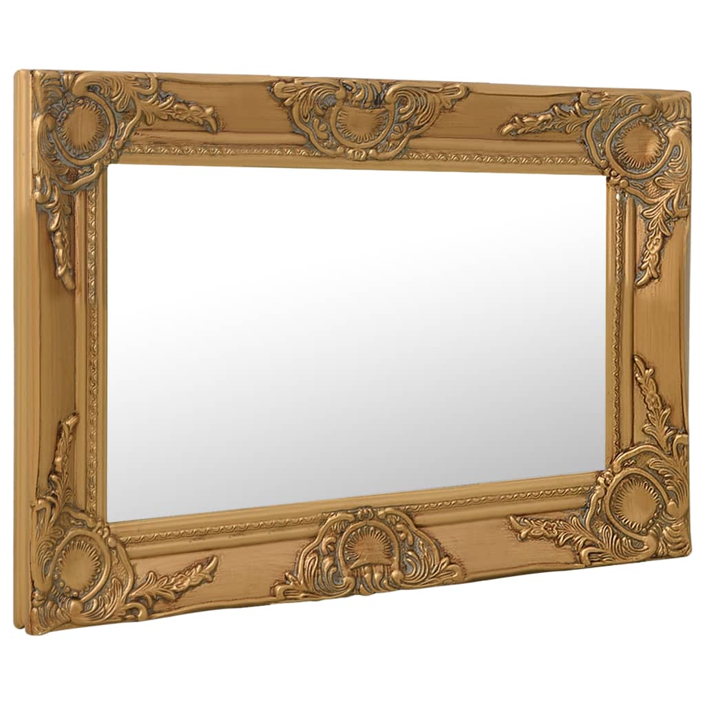 vidaXL baroka stila sienas spogulis, 60x40 cm, zelta krāsā
