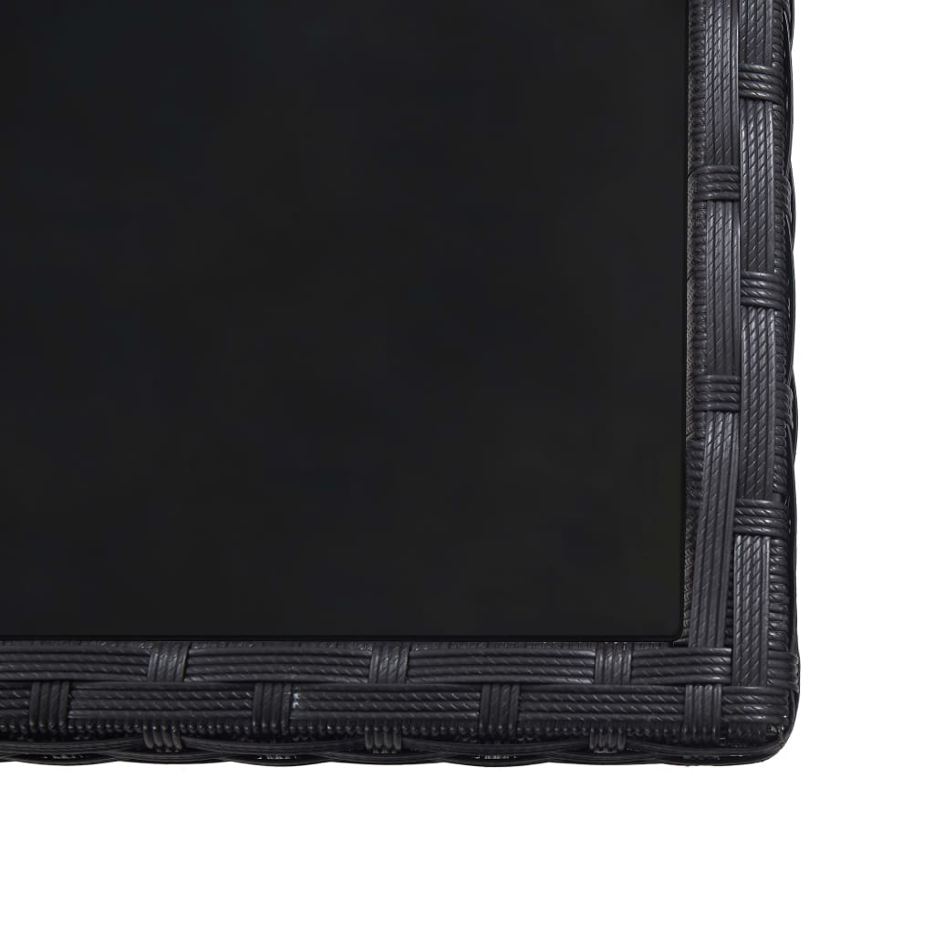 vidaXL 15-daļīgs dārza mēbeļu komplekts ar matračiem, melns PE pinums