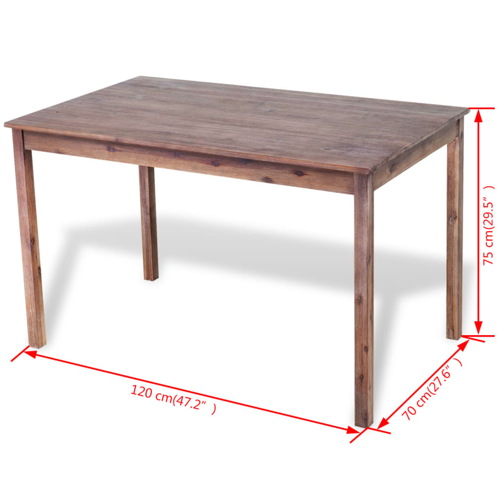 vidaXL virtuves galds no akācija koka, 120x70x75 cm