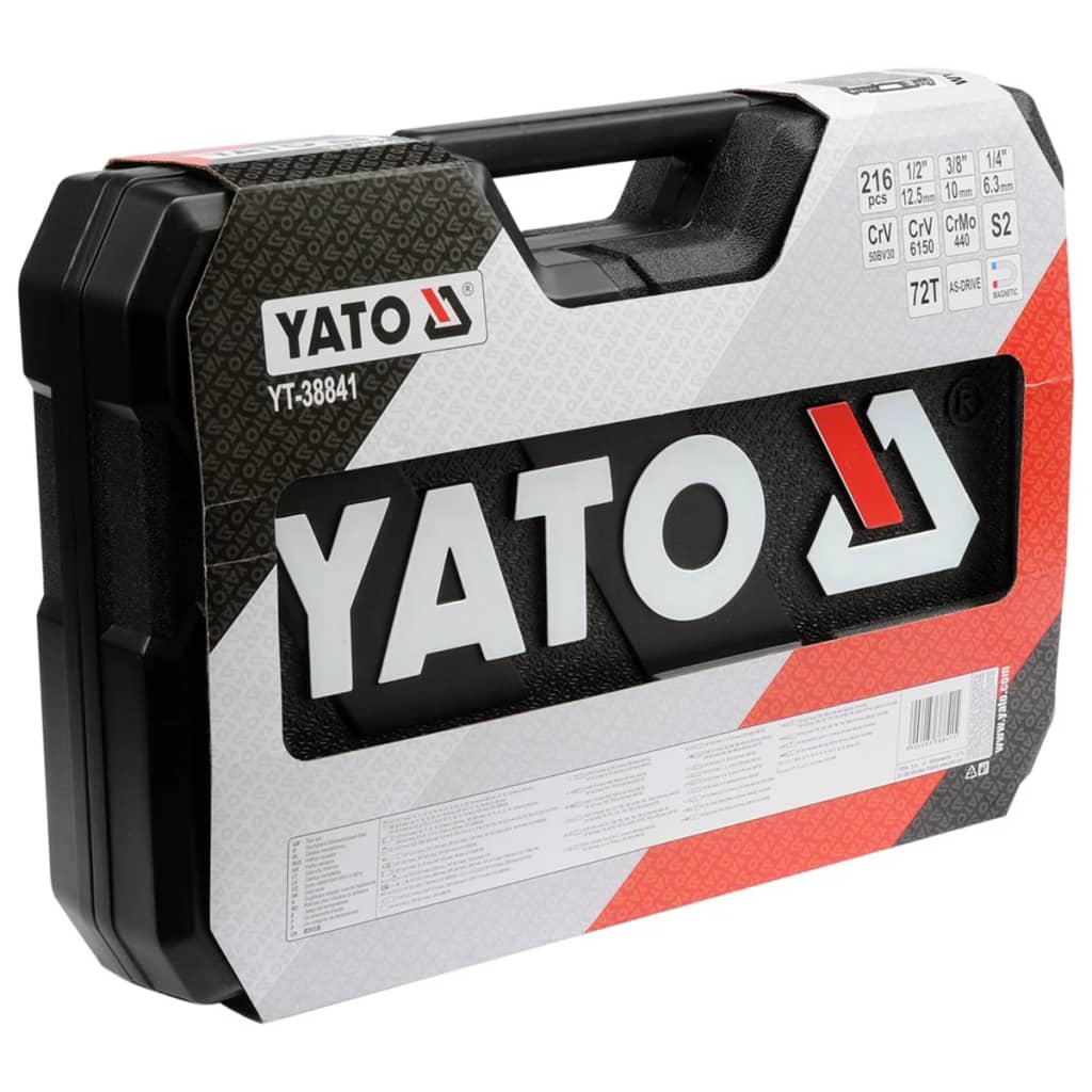 YATO 216-daļīgs sprūdrata uzgriežņu atslēgu komplekts YT-38841