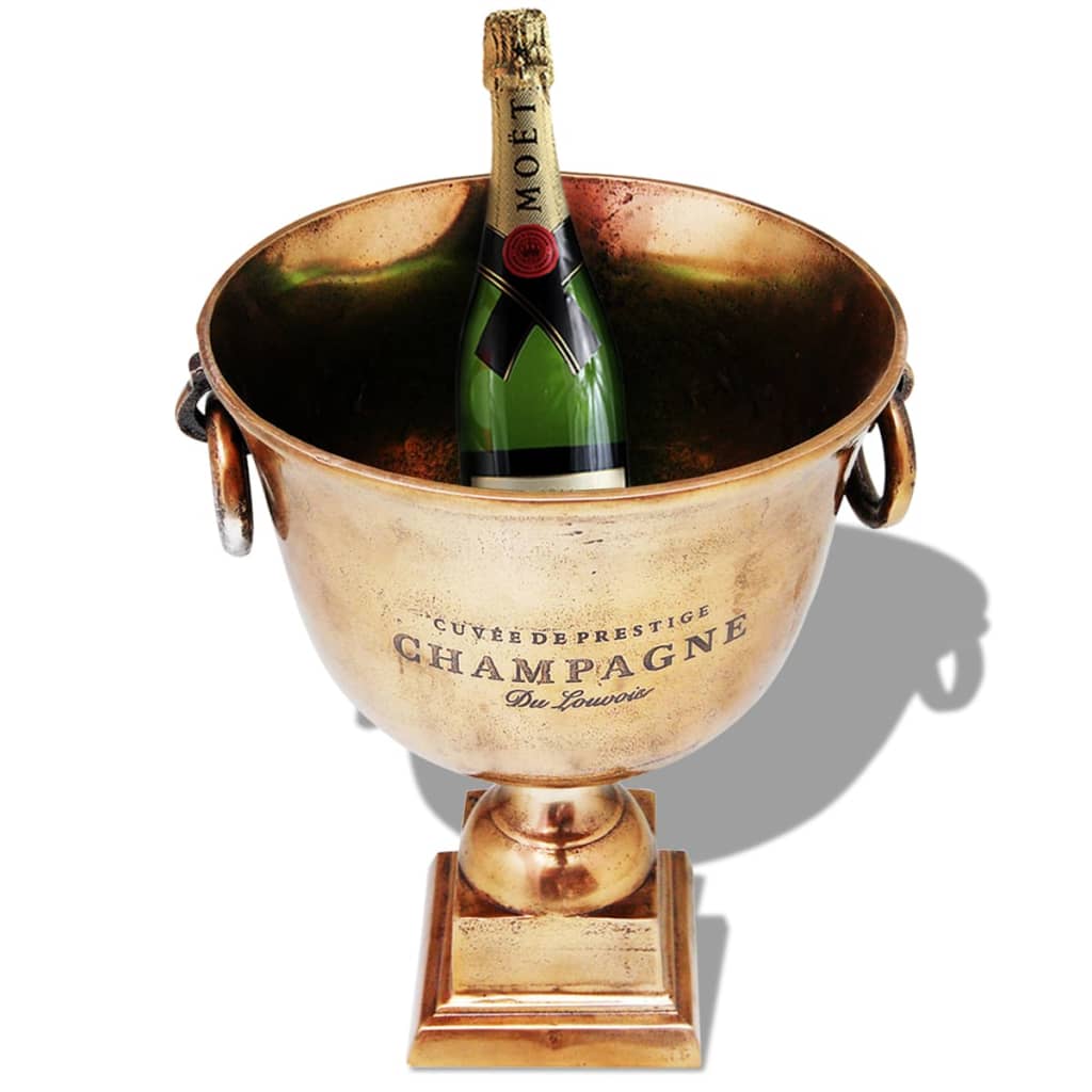 vidaXL šampanieša dzesēšanas trauks, trofejas kausa forma, brūns varš