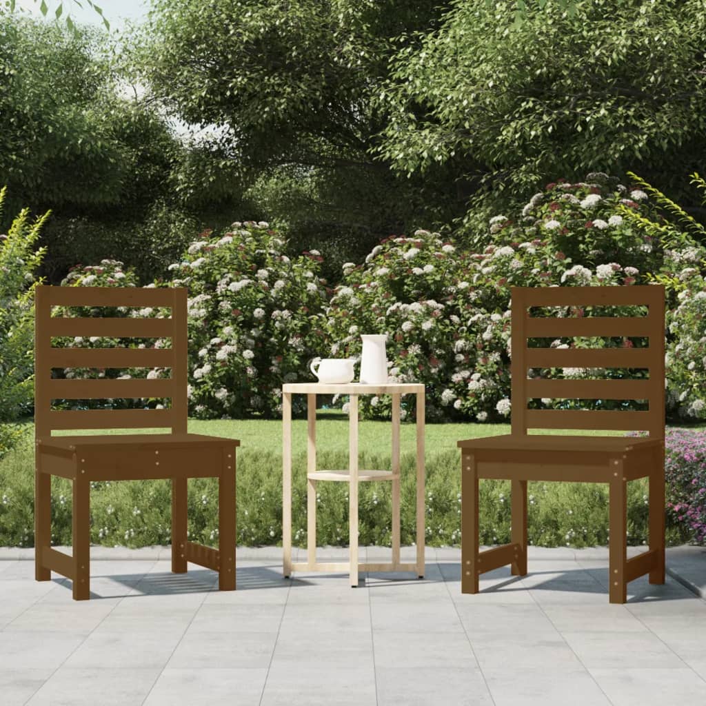 vidaXL dārza krēsli, 2 gb., 50x48x91,5 cm, priedes masīvkoks, brūni