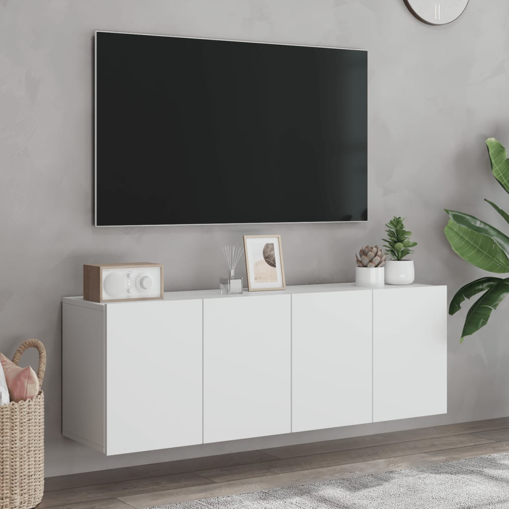 vidaXL sienas TV skapīši, 2 gab., balts, 60x30x41 cm