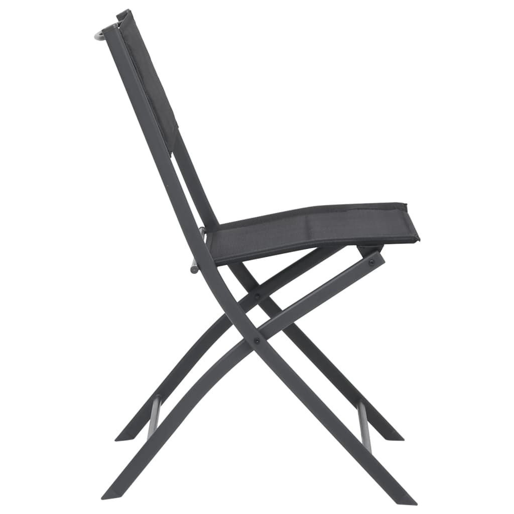 vidaXL saliekami dārza krēsli, 2 gab., tērauds un tekstilēns