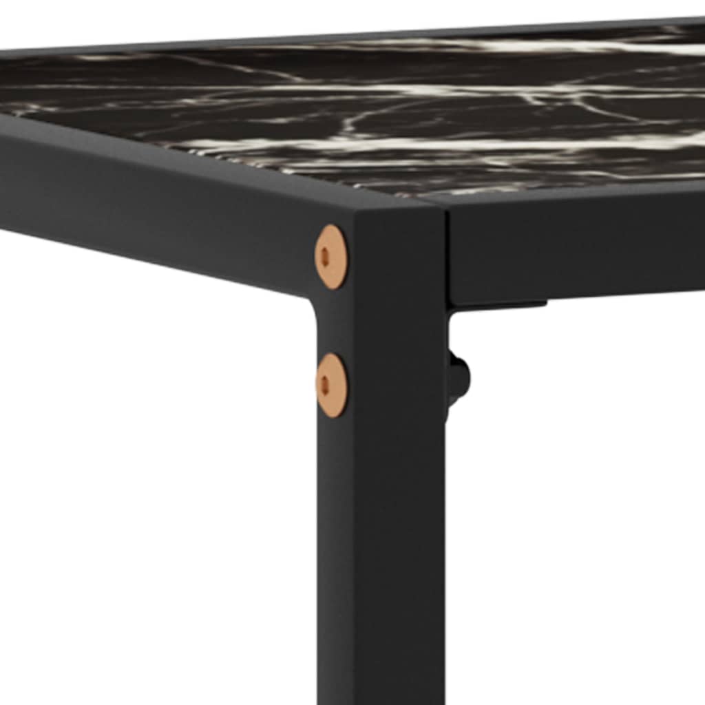 vidaXL konsoles galdiņš, melns, 80x35x75 cm, rūdīts stikls