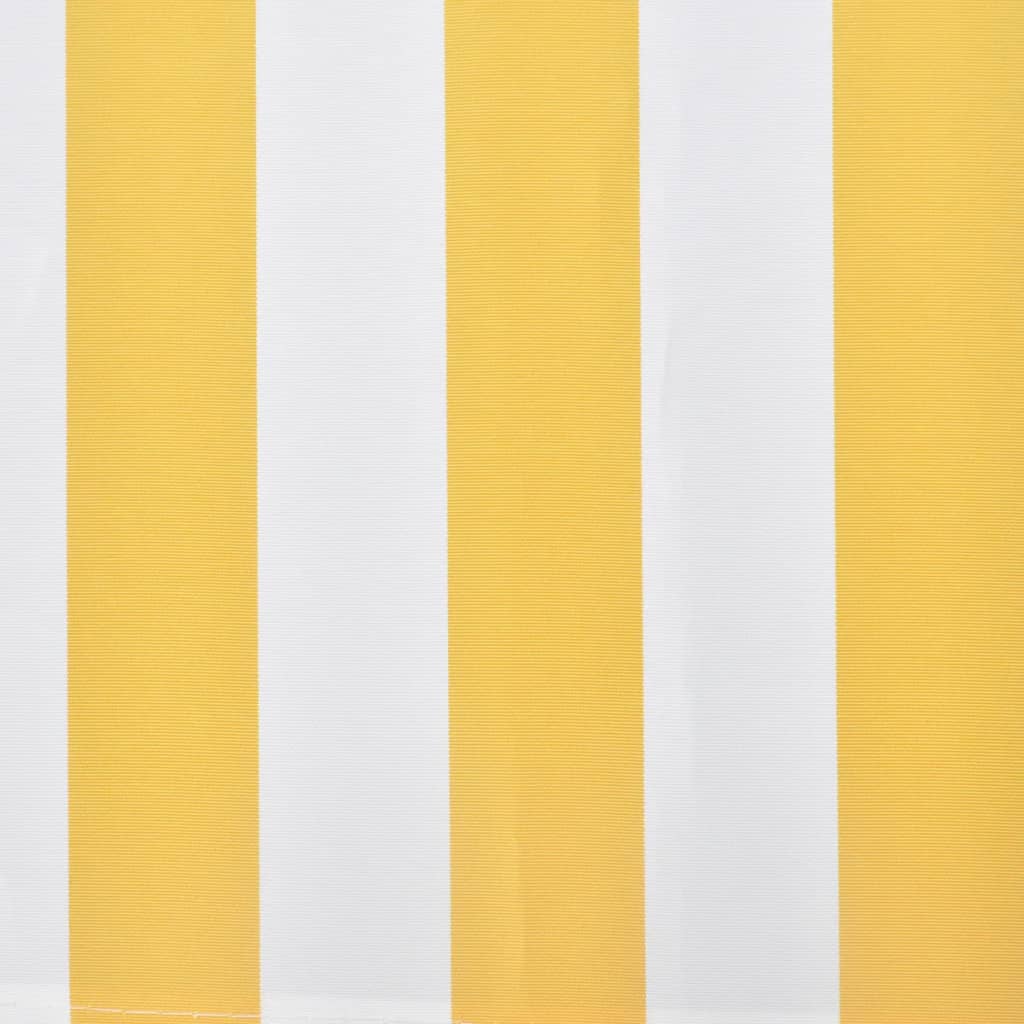 vidaXL sarullējama markīze, dzeltena/balta, 300 cm, manuāli darbināma
