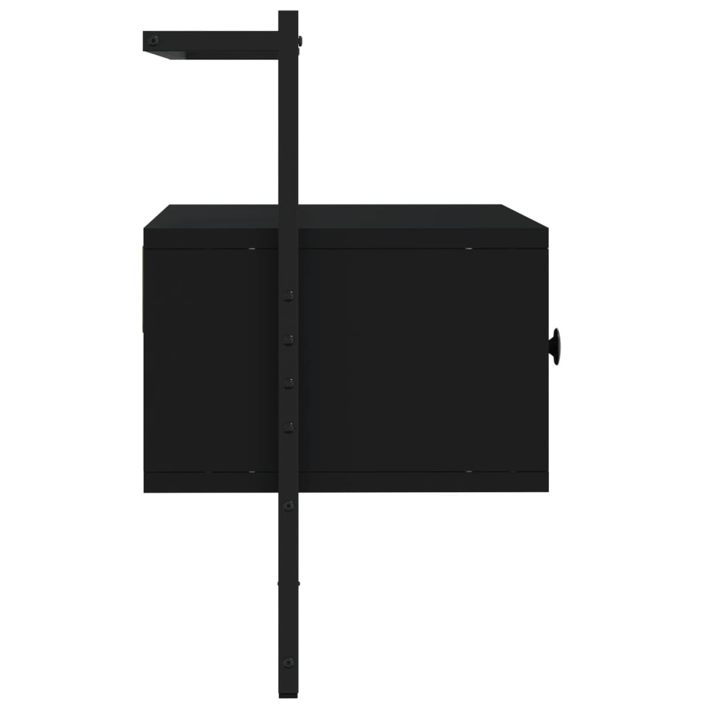 vidaXL sienas TV skapītis, melns, 60,5x30x51 cm, inženierijas koks