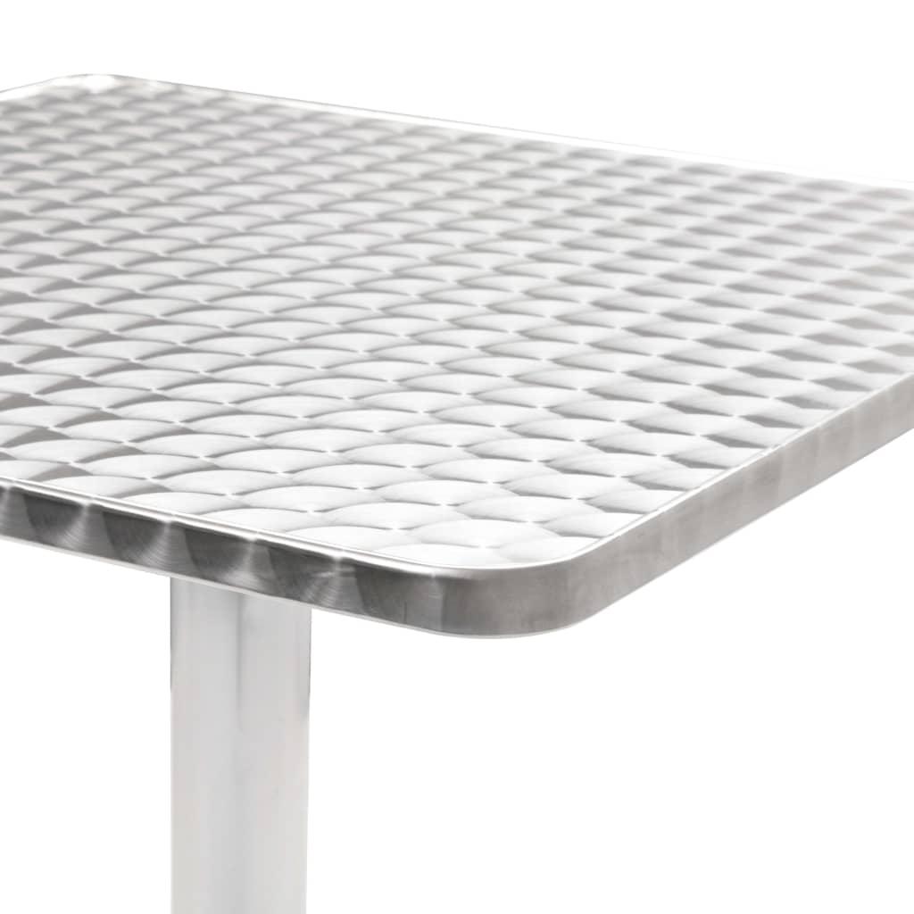 vidaXL dārza galds, sudraba krāsa, 60x60x70 cm, alumīnijs