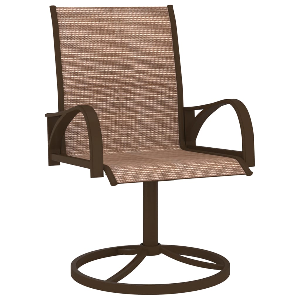 vidaXL grozāmi dārza krēsli, 2 gab., tekstilēns un tērauds, brūni