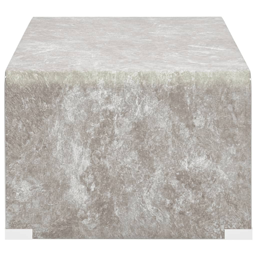 vidaXL kafijas galdiņš, 98x45x31 cm, brūns marmors, rūdīts stikls