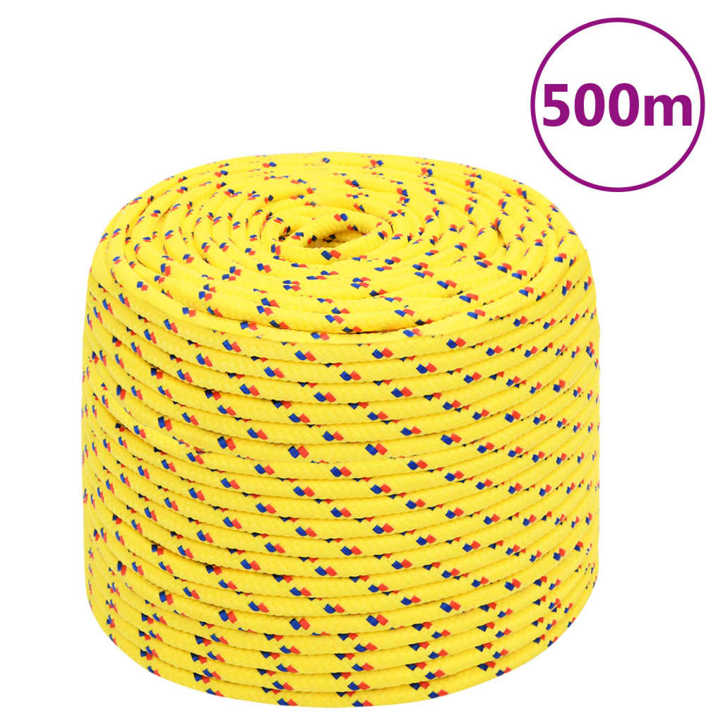 vidaXL laivu virve, dzeltena, 6 mm, 500 m, polipropilēns