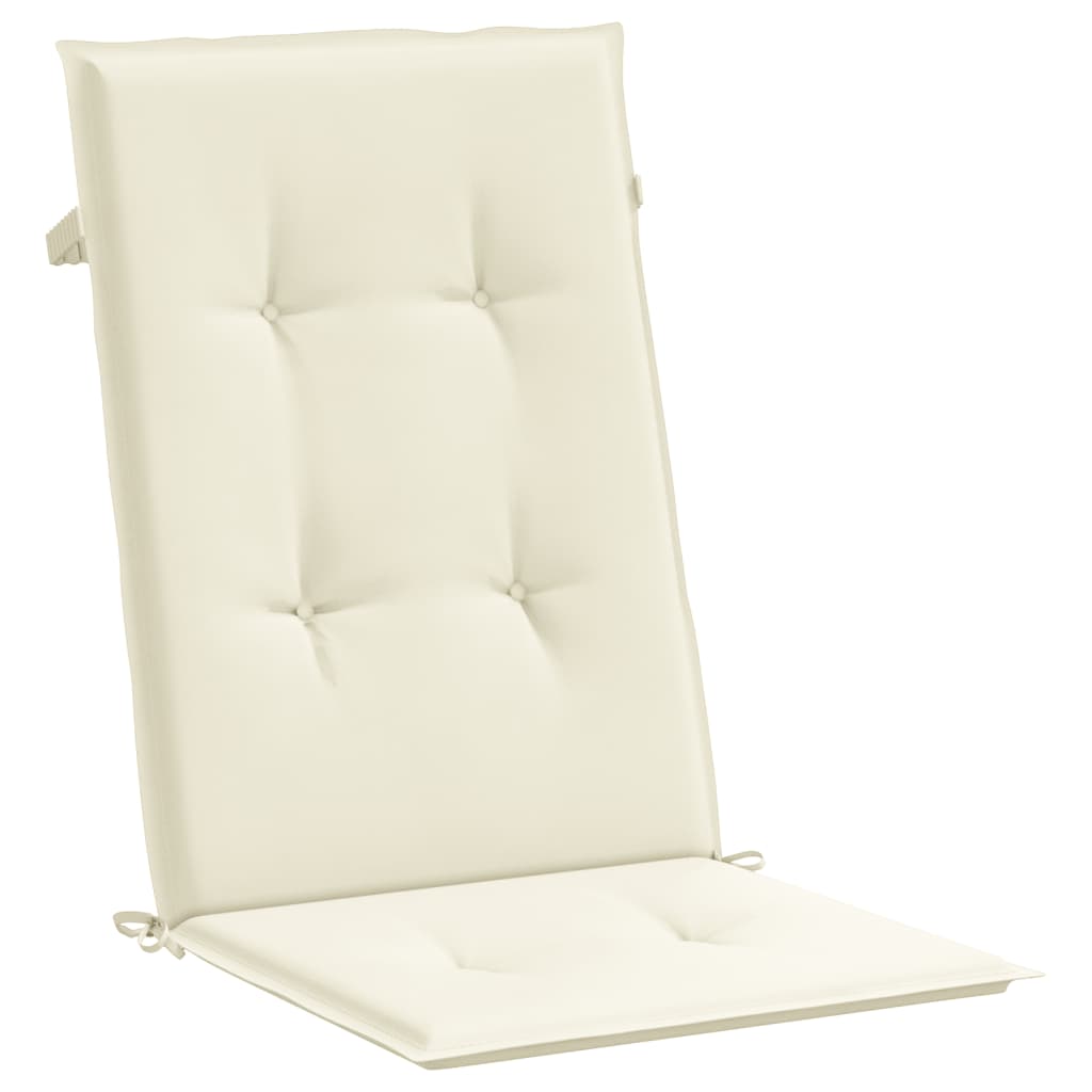 vidaXL dārza krēslu spilveni, 4 gab., krēmkrāsas, 120x50x3 cm, audums