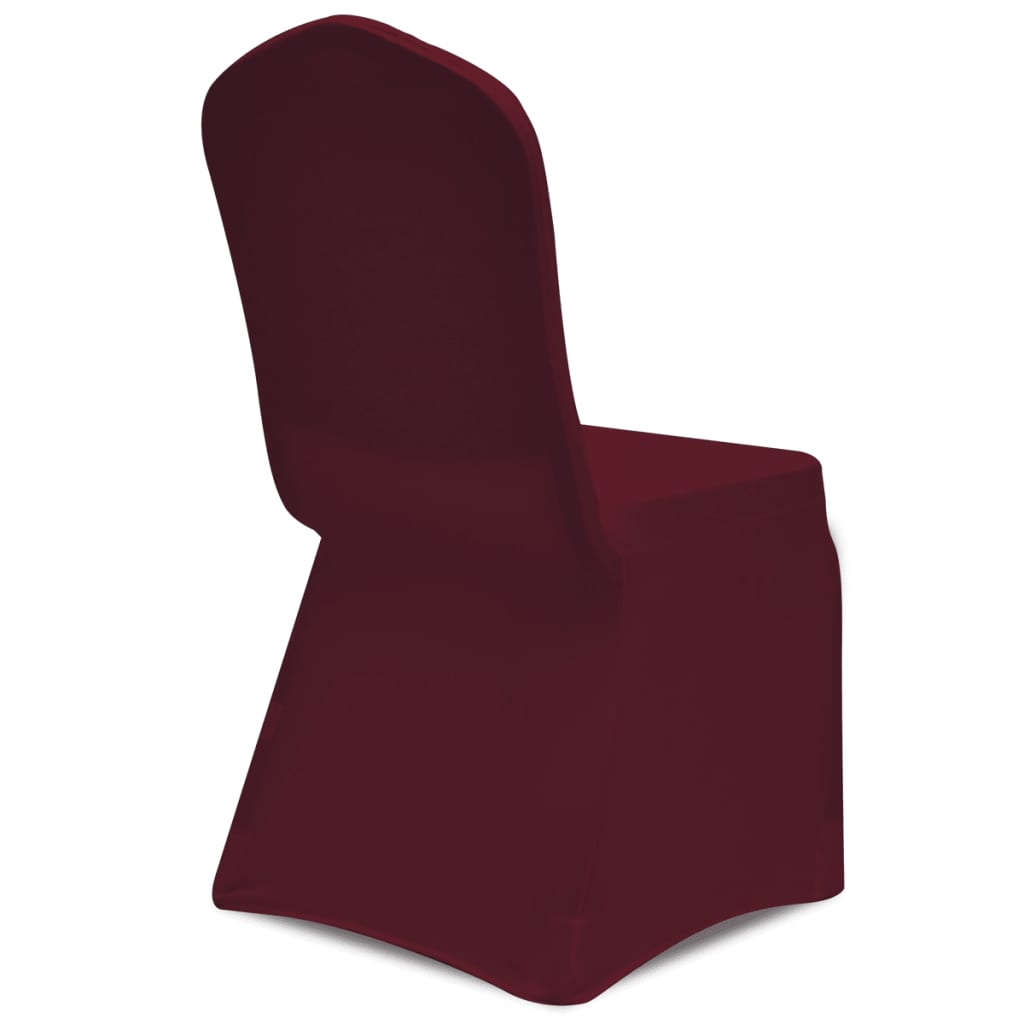 vidaXL krēslu pārvalki, 12 gab., vīnsarkans elastīgs audums