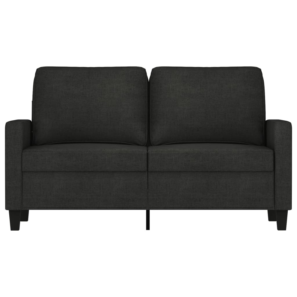 vidaXL divvietīgs dīvāns, melns audums, 120 cm