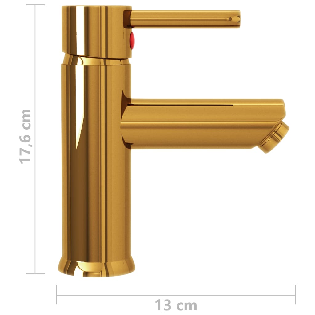 vidaXL vannasistabas izlietnes jaucējkrāns, zelta krāsā, 130x176 mm