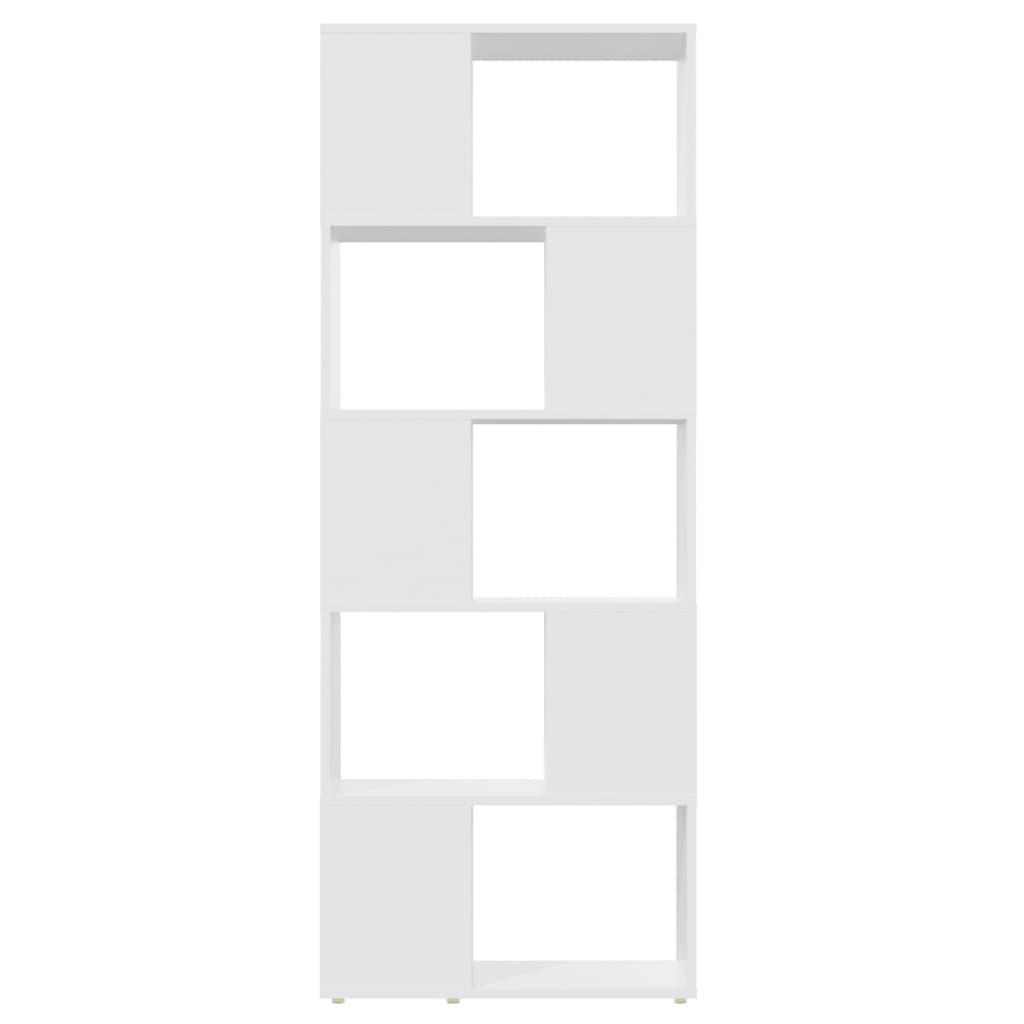 vidaXL grāmatu plaukts, balts, 60x24x155 cm, skaidu plāksne