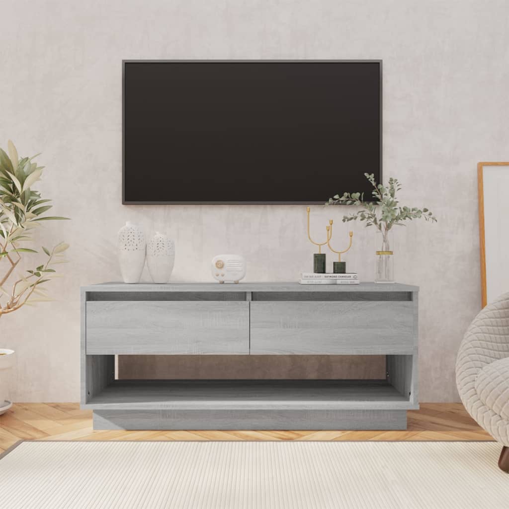 vidaXL TV skapītis, pelēcīga ozola krāsa, 102x41x44 cm, skaidu plāksne