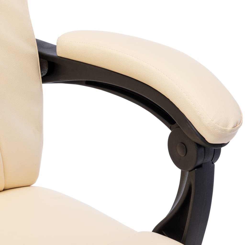 vidaXL biroja masāžas krēsls, krēmkrāsas mākslīgā āda