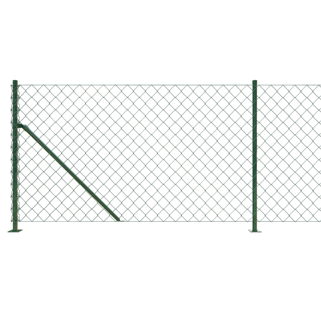 vidaXL stiepļu žogs ar atloku, 1x10 m, zaļš