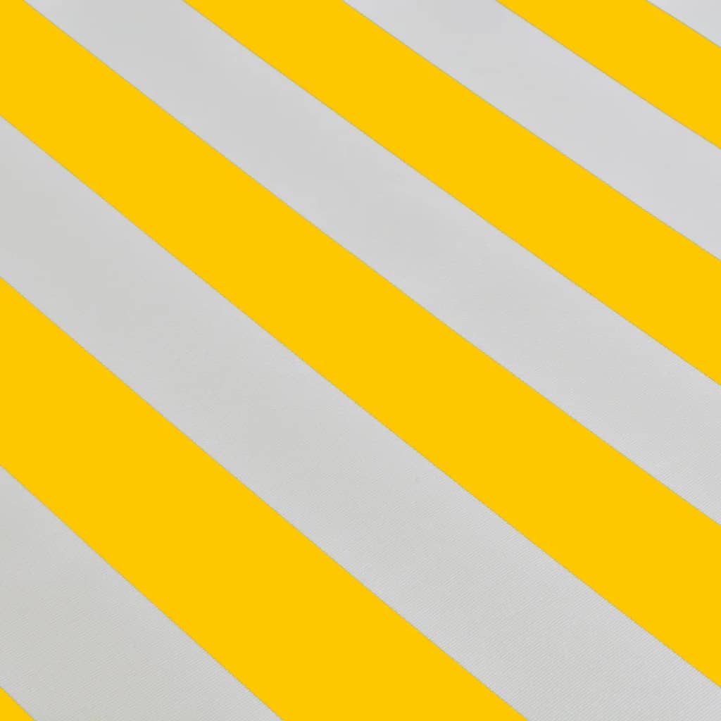 vidaXL sarullējama markīze, dzeltena/balta, 400 cm, manuāli darbināma