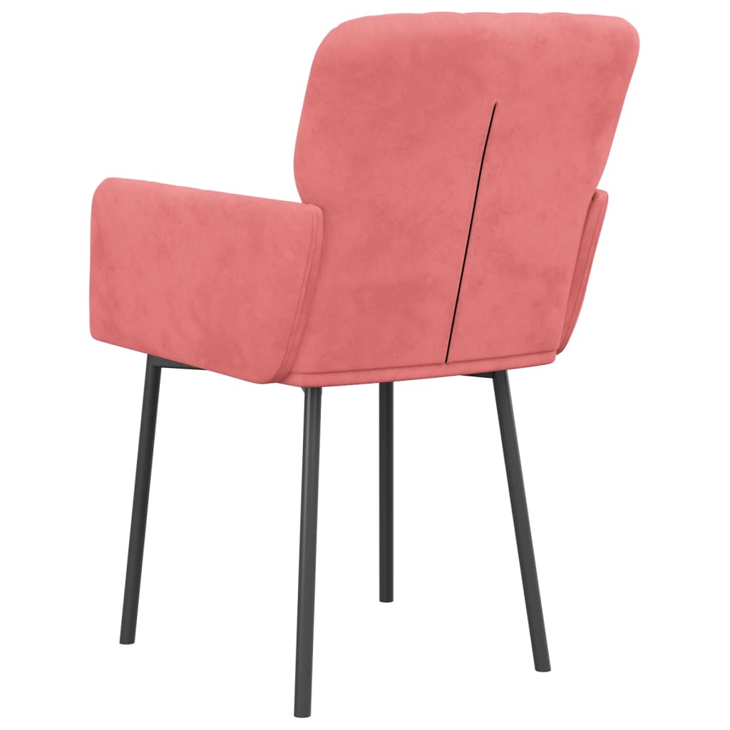 vidaXL virtuves krēsli, 2 gab., rozā samts