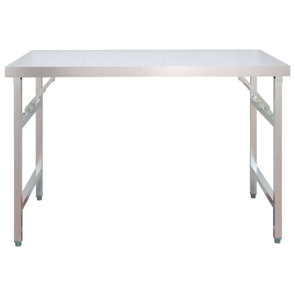 vidaXL virtuves darba galds ar plauktu, 120x60x145 cm, tērauds