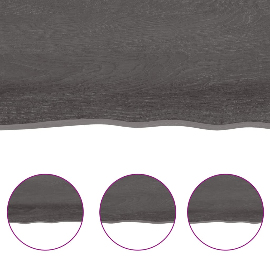 vidaXL galda virsma, tumši brūna, 40x40x2 cm, ozola masīvkoks