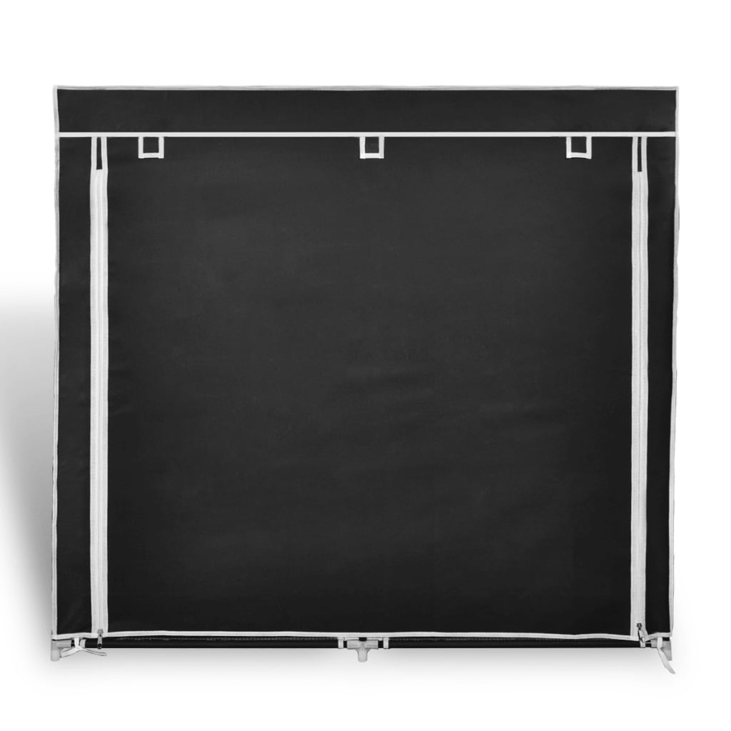 Apavu skapis ar pārsegu, 115x28x110 cm, melns audums