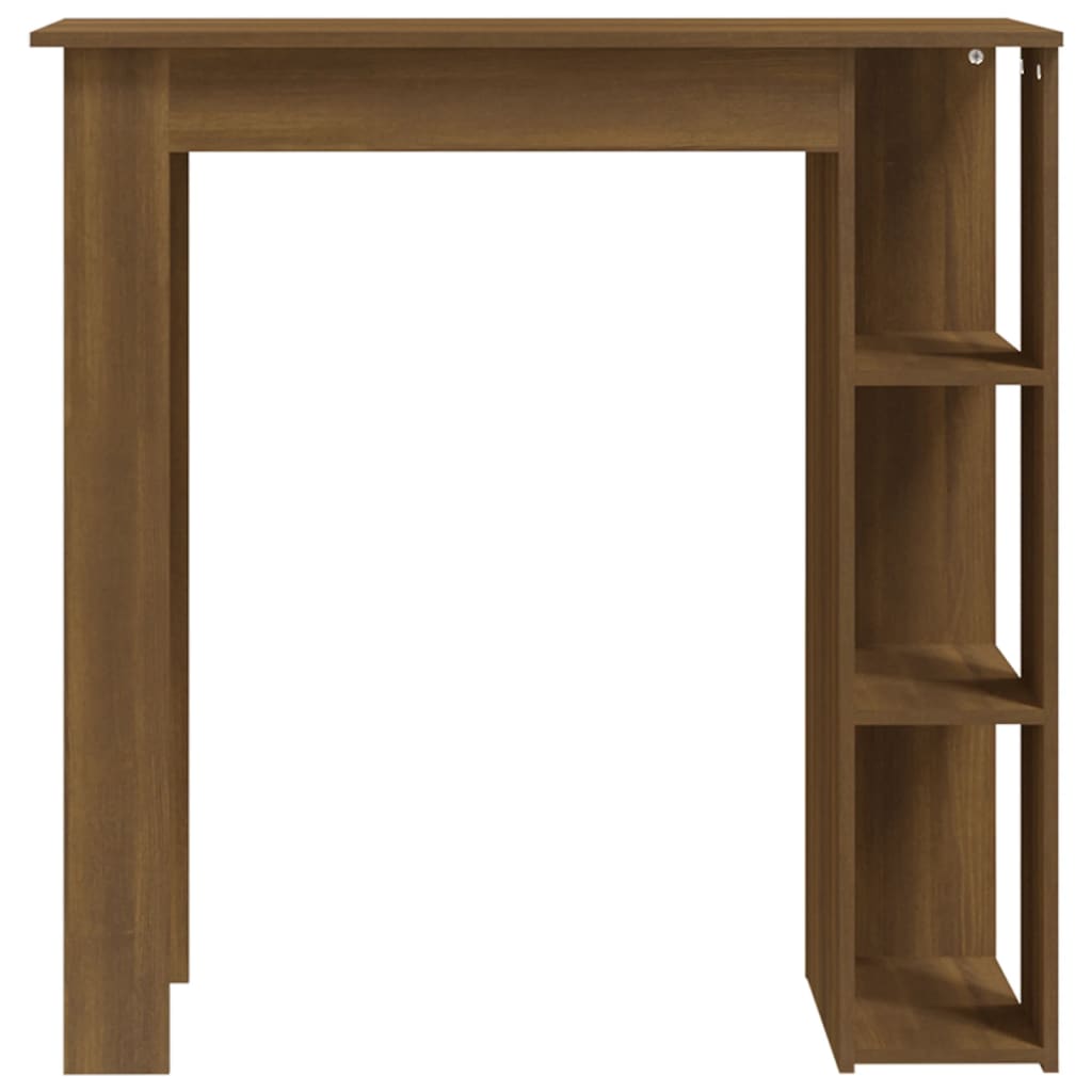 vidaXL bāra galds ar plauktu, brūna ozolkoka krāsā, 102x50x103,5 cm