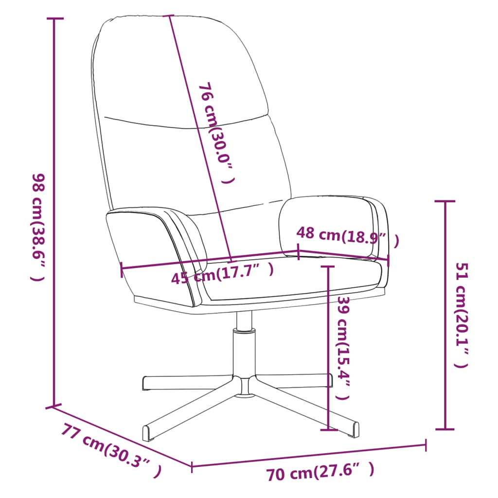 vidaXL atpūtas krēsls, brūna mākslīgā āda