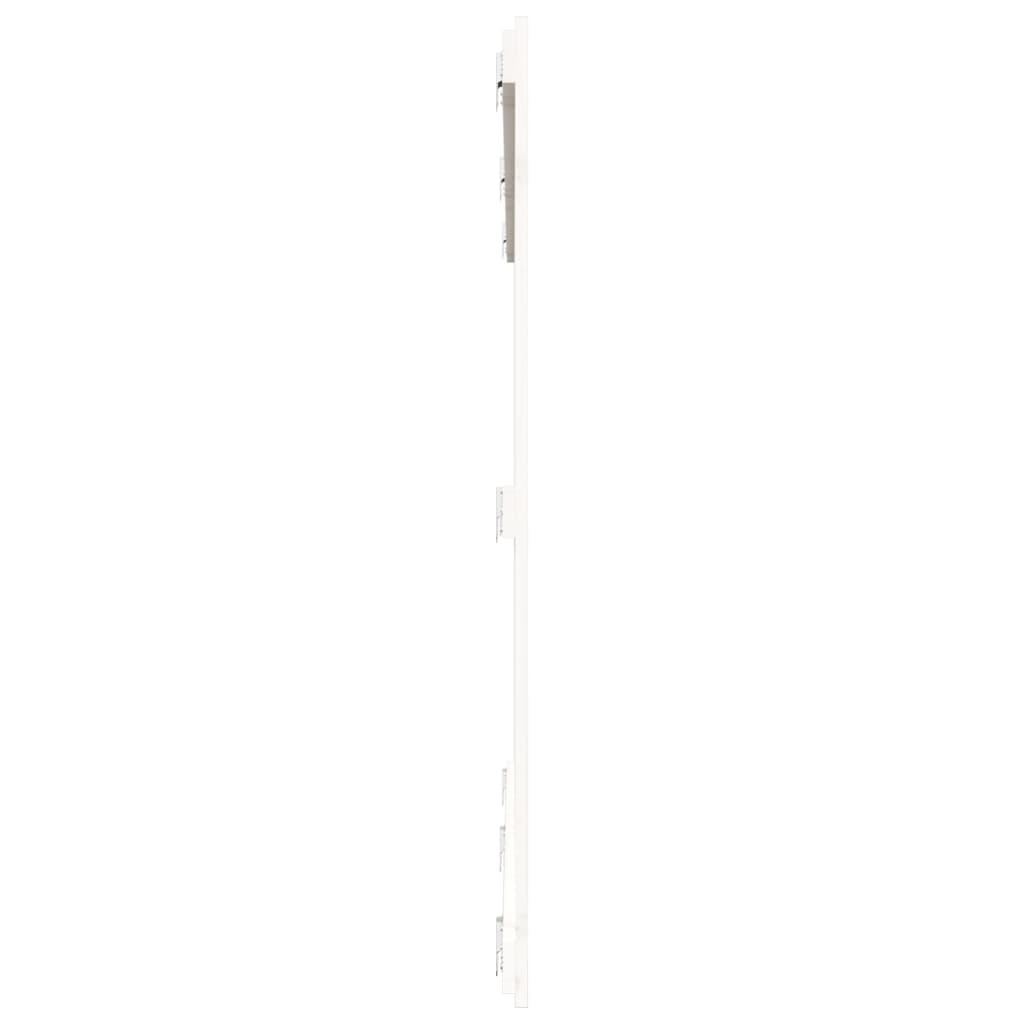 vidaXL sienas galvgalis, balts, 204x3x110 cm, priedes masīvkoks