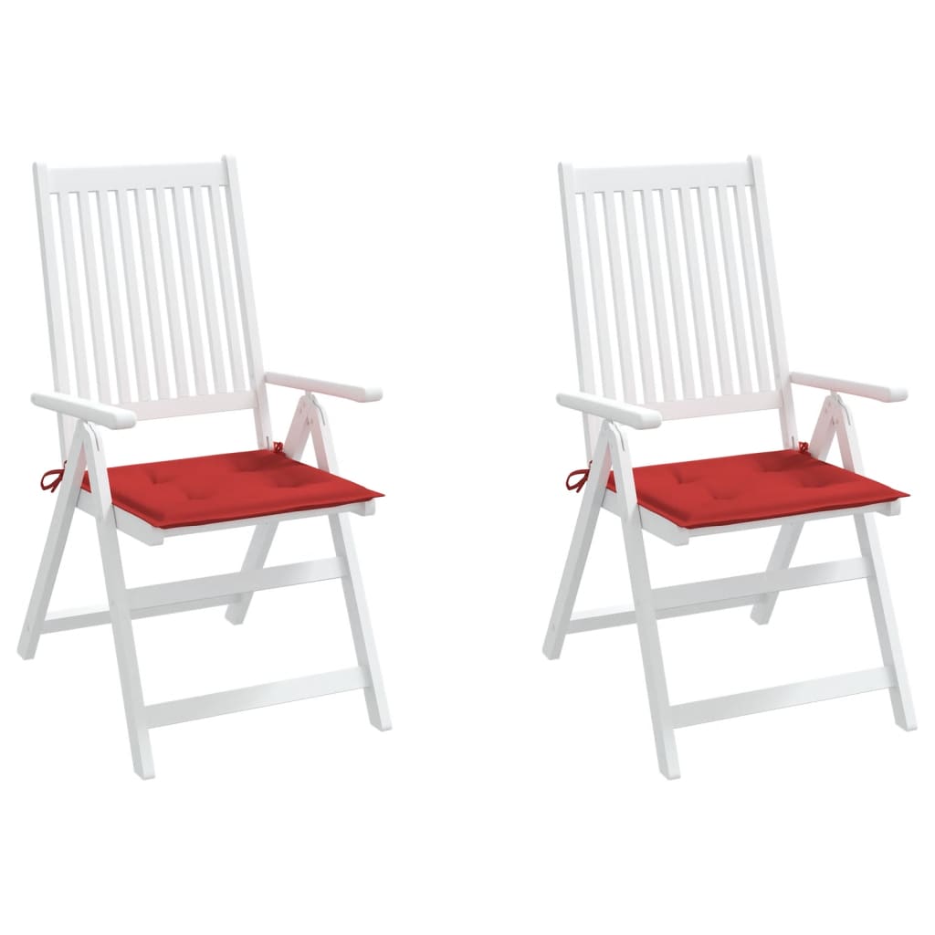 vidaXL dārza krēslu spilveni, 2 gab., sarkani, 50x50x3 cm, audums
