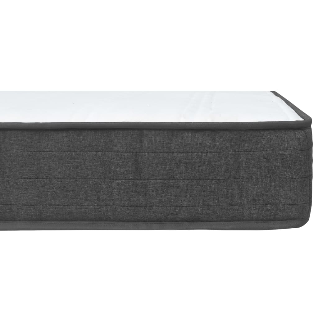 vidaXL gulta ar atsperu matraci, tumši pelēks audums, 120x200 cm