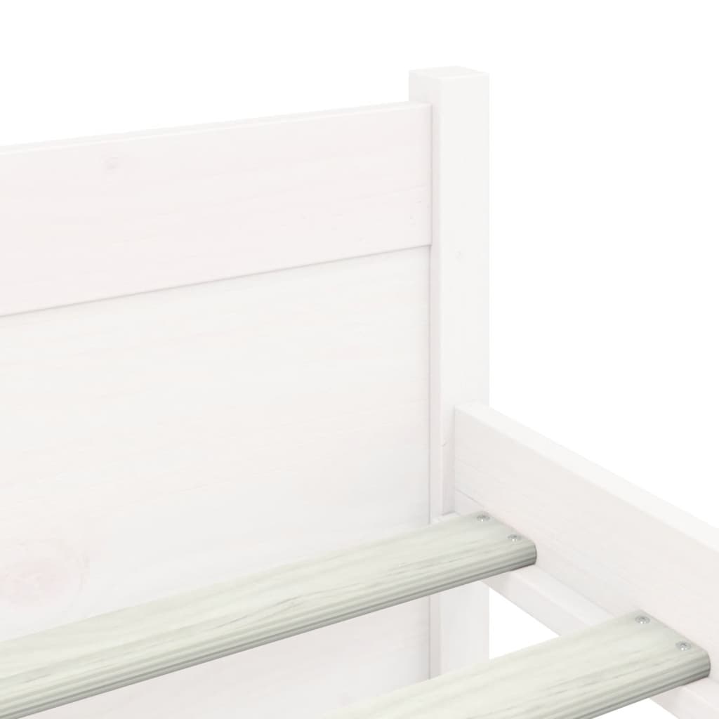 vidaXL gultas rāmis, balts, masīvkoks, 200x200 cm