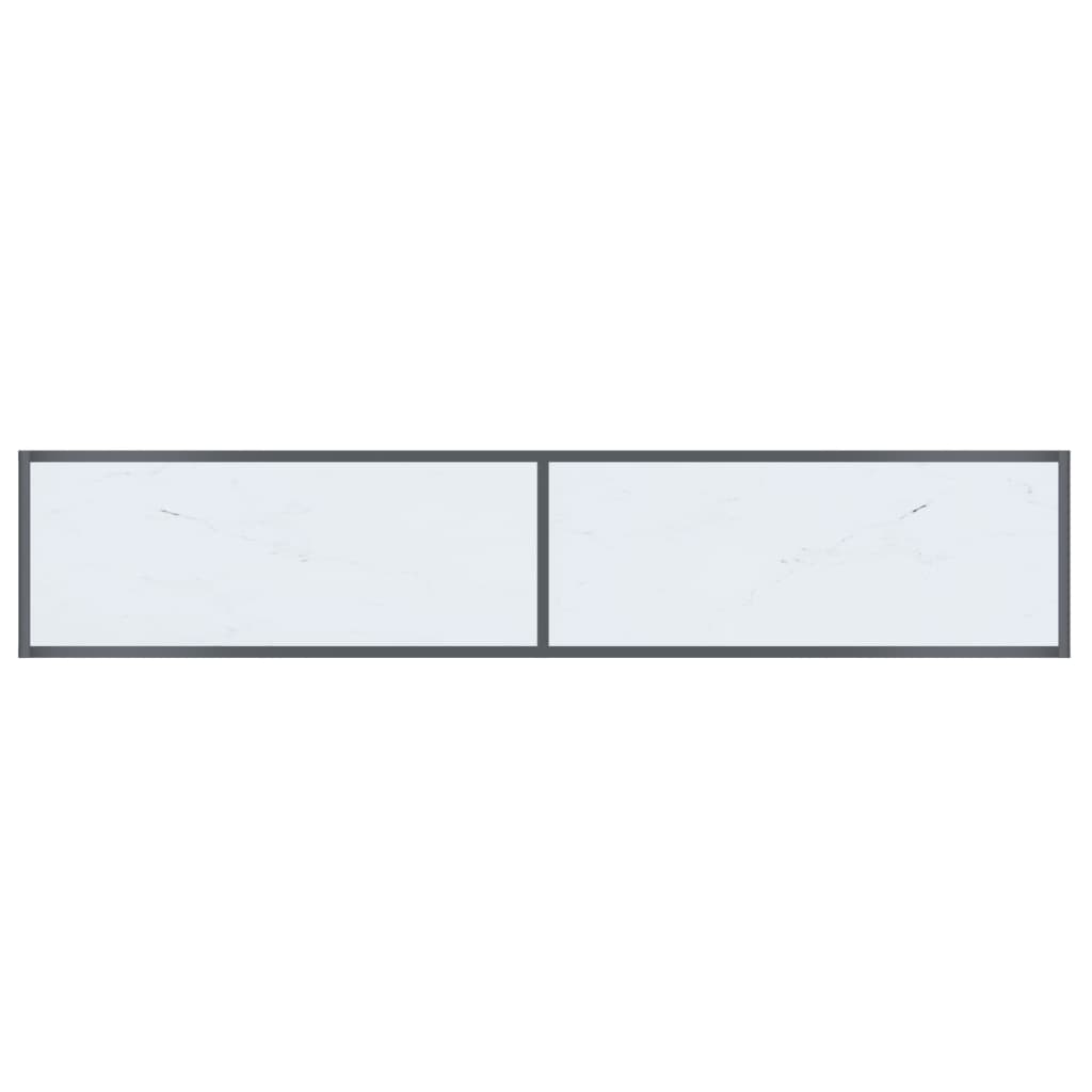 vidaXL konsoles galdiņš, 180x35x75,5 cm, balts, rūdīts stikls