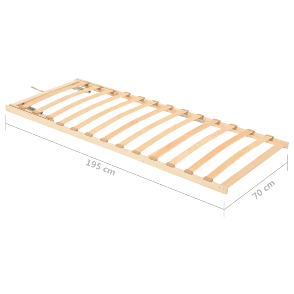 vidaXL gultas redeles, 13 līstītes, regulējams galvgalis, 70x200 cm