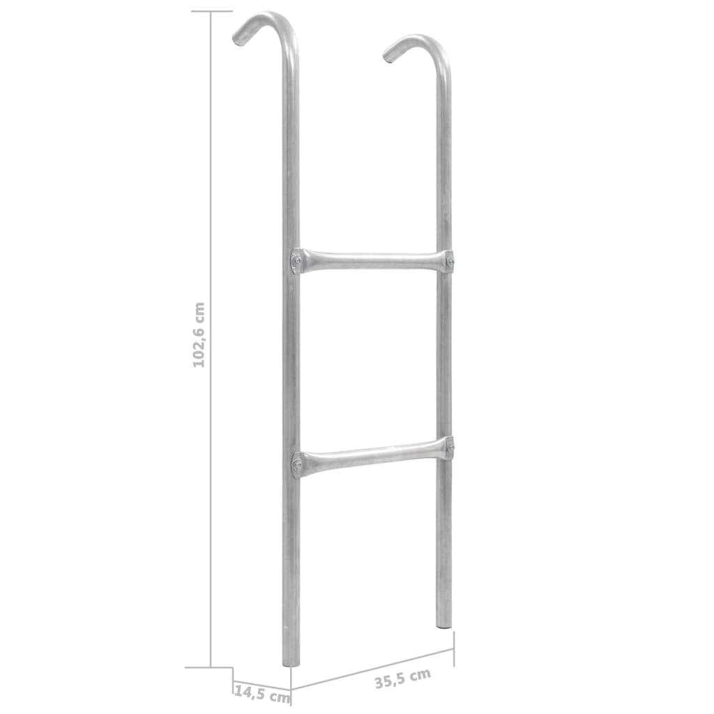 vidaXL batuta kāpnes ar 2 pakāpieniem, tērauds, sudrabainas, 102,6 cm