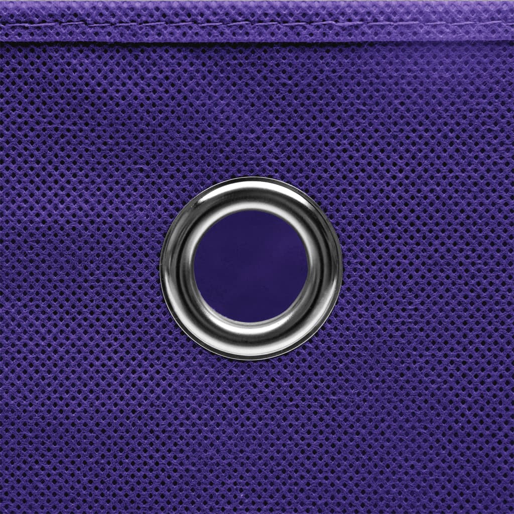 vidaXL uzglabāšanas kastes ar vāku, 10 gab., 32x32x32 cm, violetas