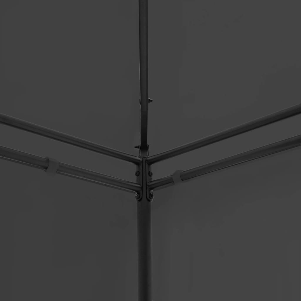 vidaXL dārza nojume ar aizkariem, 600x298x270 cm, antracītpelēka