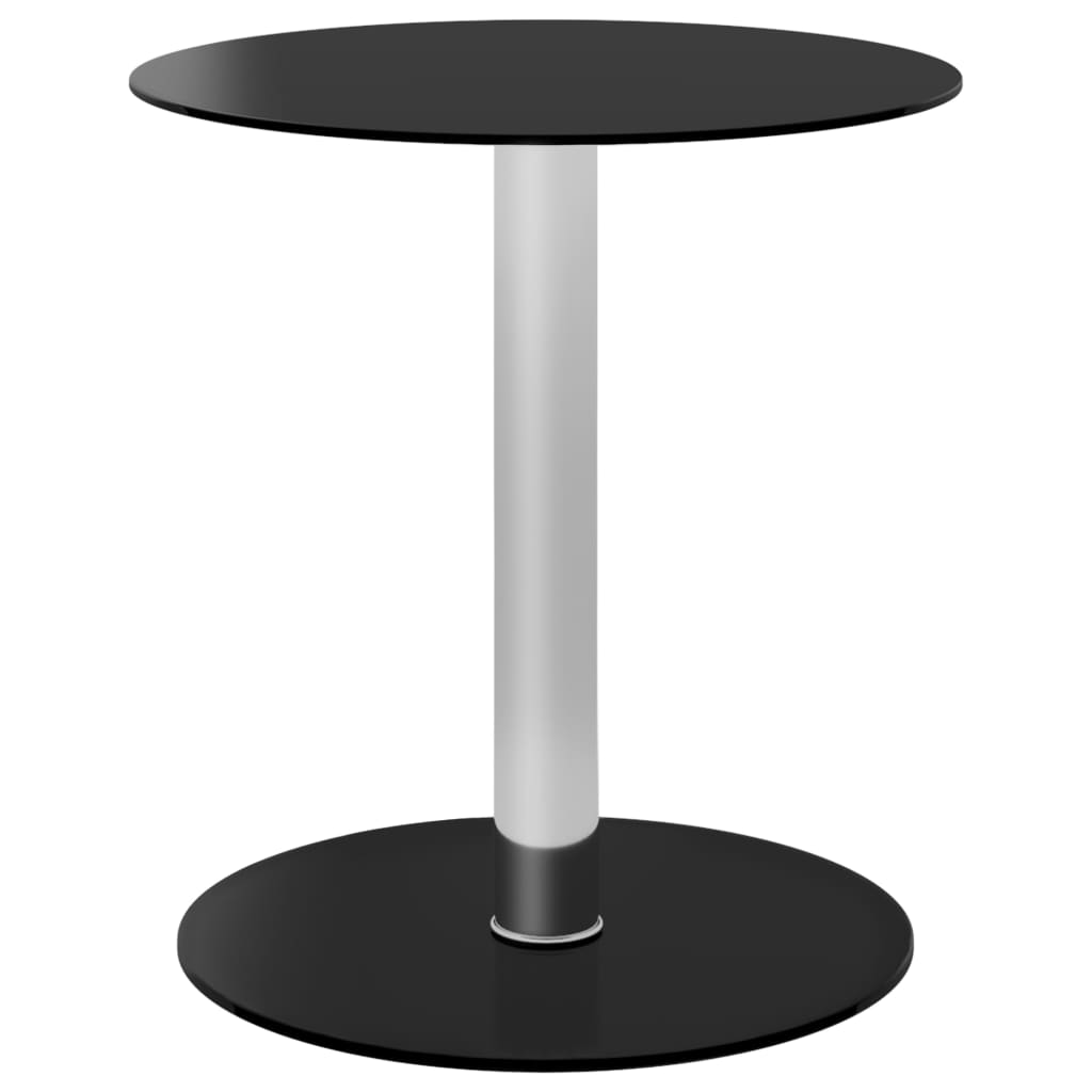 vidaXL kafijas galdiņš, melns, 40 cm, rūdīts stikls