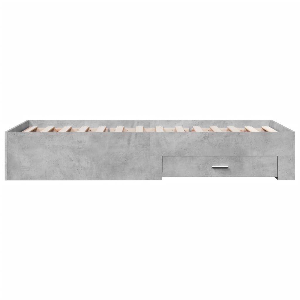 vidaXL gultas rāmis ar atvilktnēm, betona pelēks, 120x200 cm